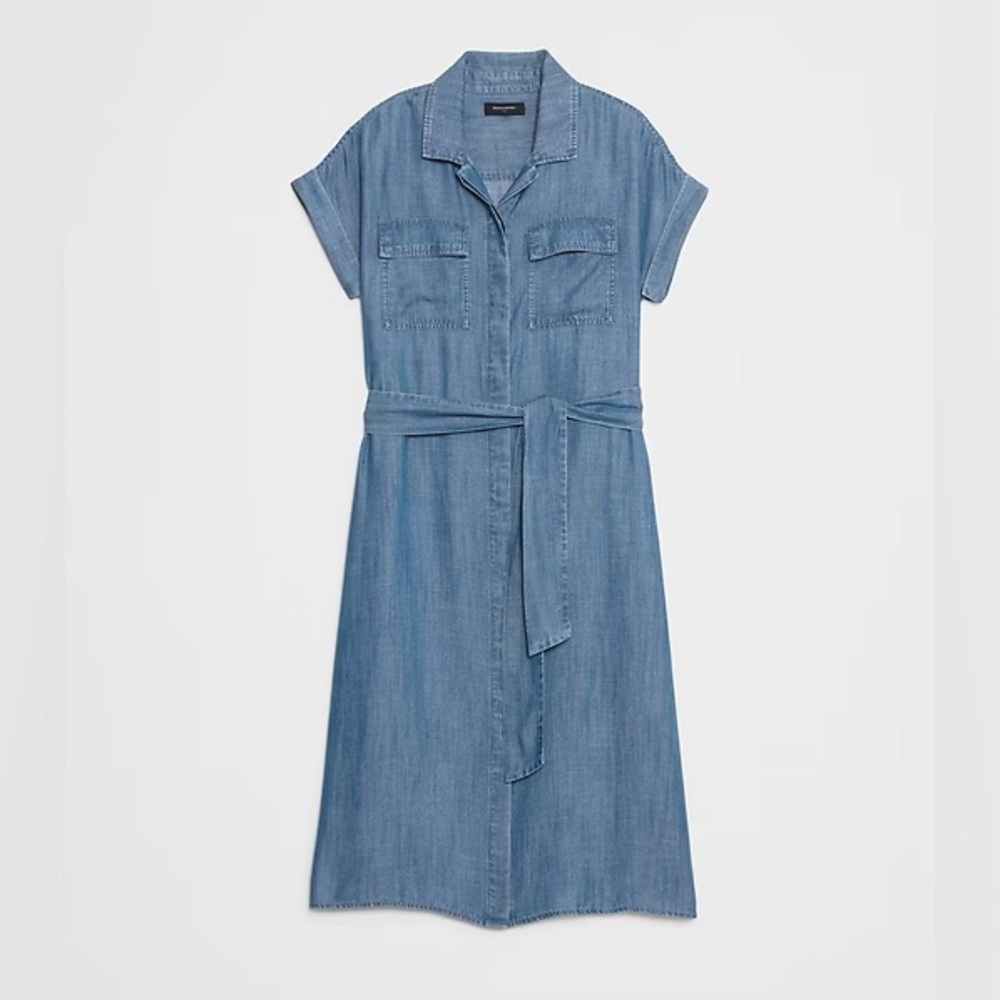 NWT! Banana Republic Chambray Utility Midi Shirtdress - Multiple🍉 - Picture 3 of 7